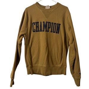 Champion Reverse Weave Spell Out Vintage Wash pullover Sweatshirt Mens M Vintage